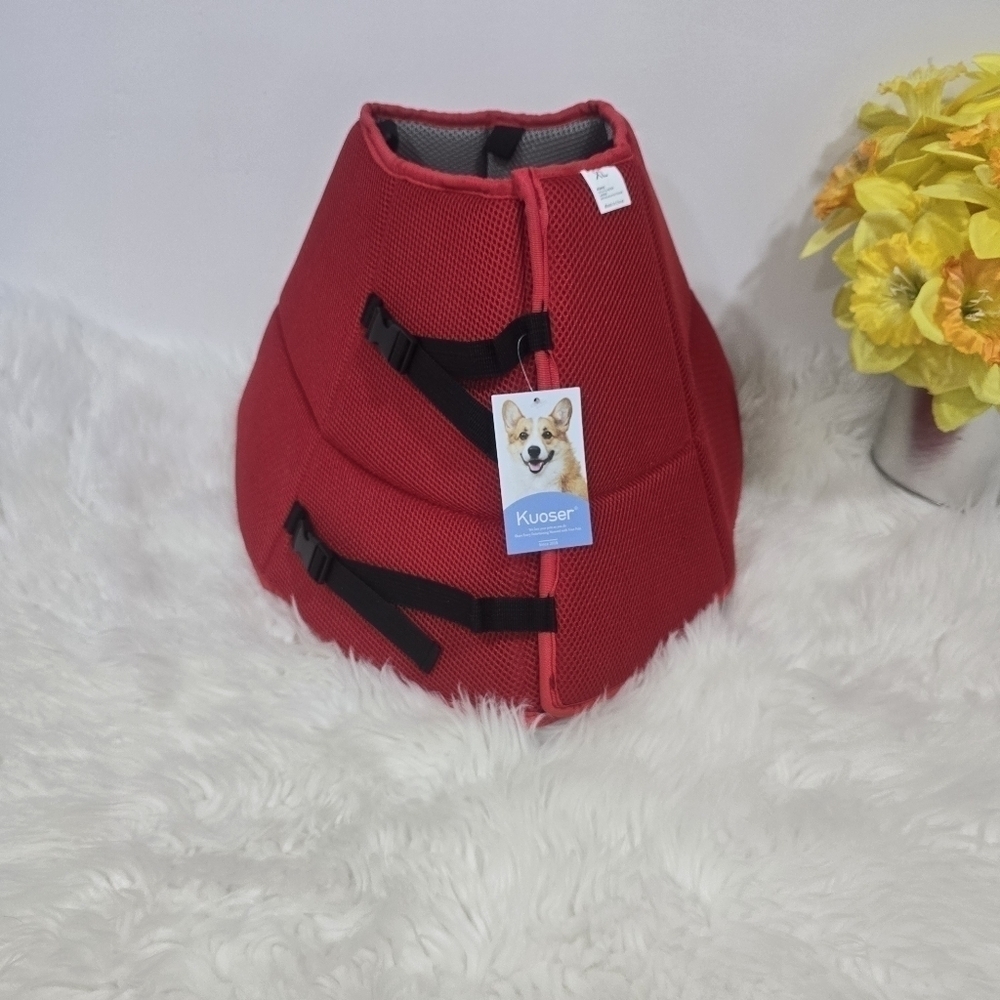 Kuoser dog cone,adjustable dog cone collar red size XL new